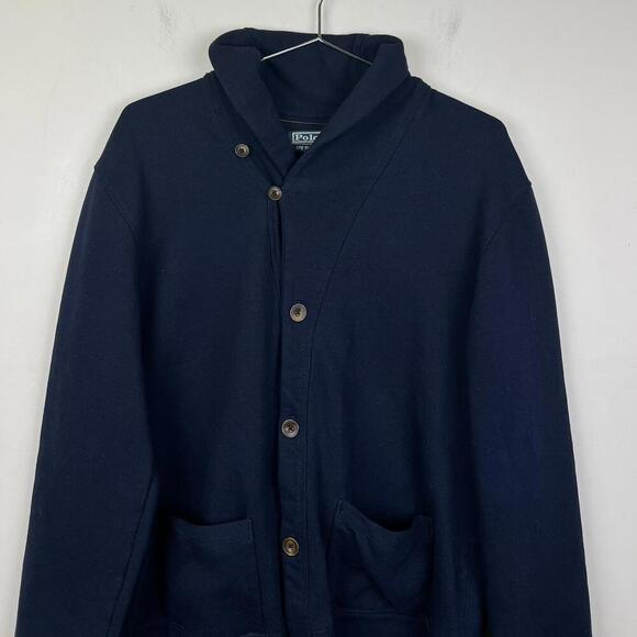 Polo by Ralph Lauren Navy Button-Up Sweater Jacket - Picture 3 of 5